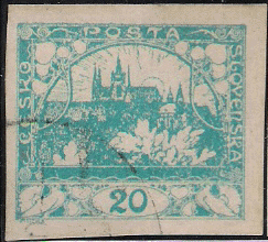1918 Czechoslovakia Hradčany Series Stamp 20