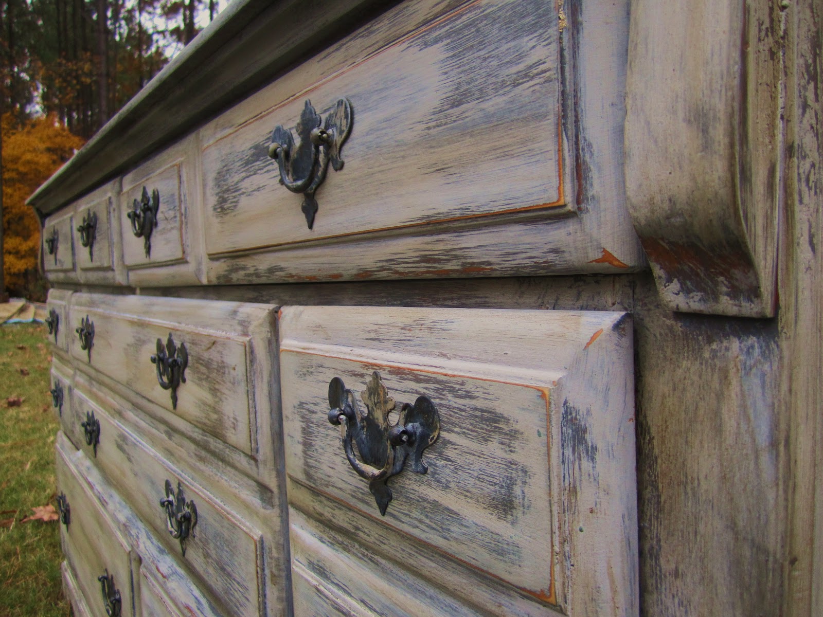 Restored "chic" designs by Brie crackle finish dresser