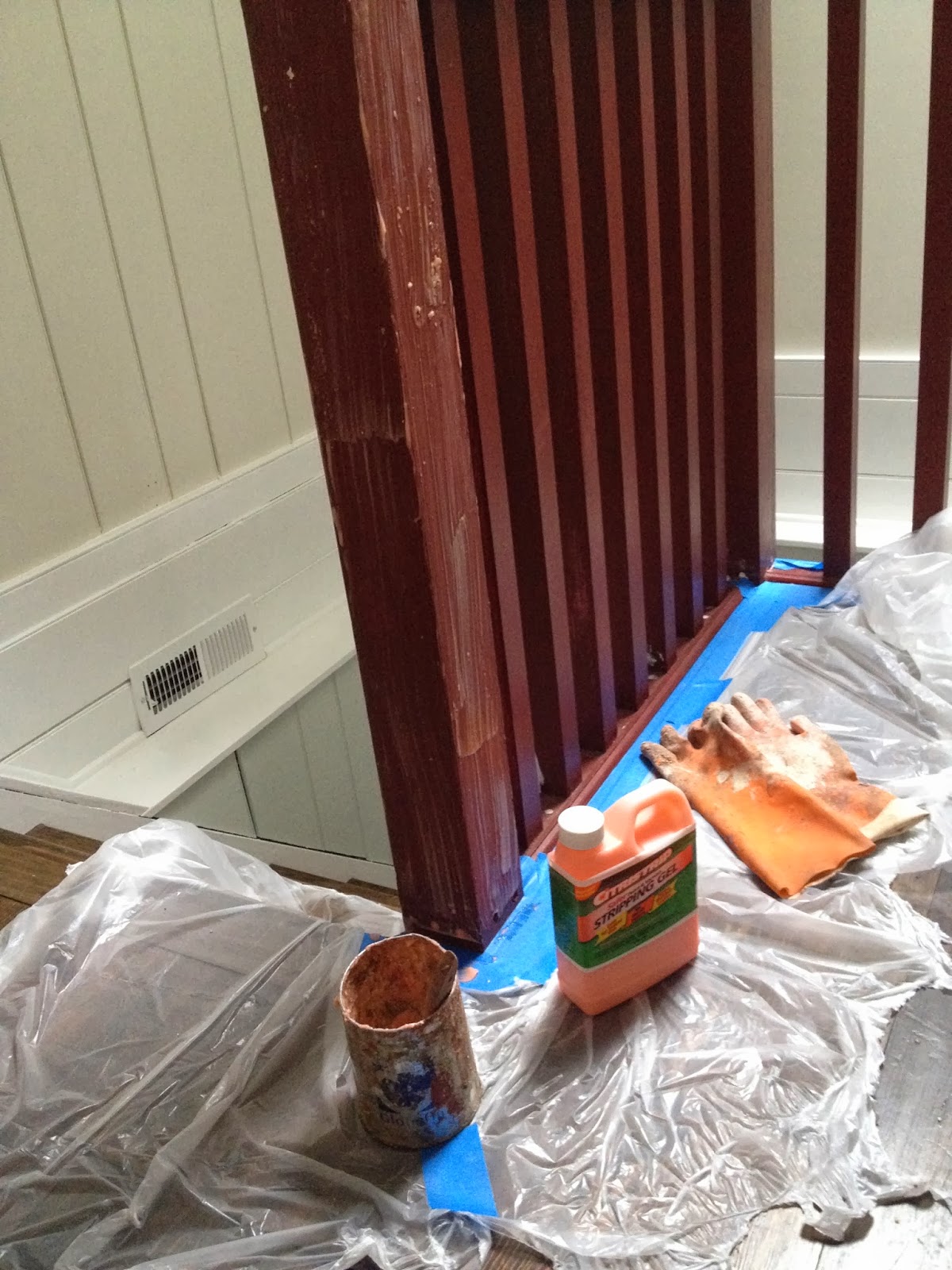 Railing Makeover from Paint to Stain Jaime Costiglio
