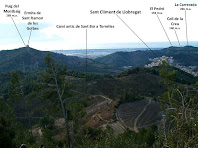 L'ermita de Sant Ramon i el nucli de Sant Climent de Llobregat des de la pujada al Pi de Can Cartró L'ermita de Sant Ramon i el nucli de Sant Climent de Llobregat des de la pujada al Pi de Can Cartró
