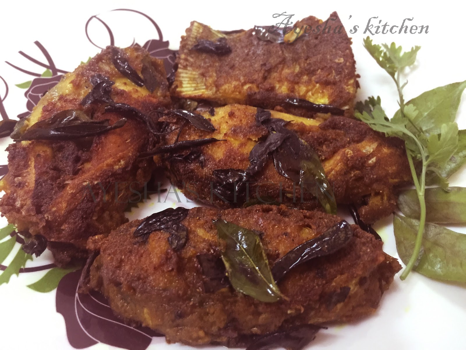 FRIED FISH RECIPE FISH WITH CURRY LEAVES FRY / FISH DISH RECIPE