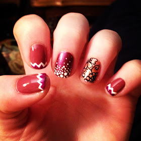 WeeklyWackyNails: Maroon Nail Art