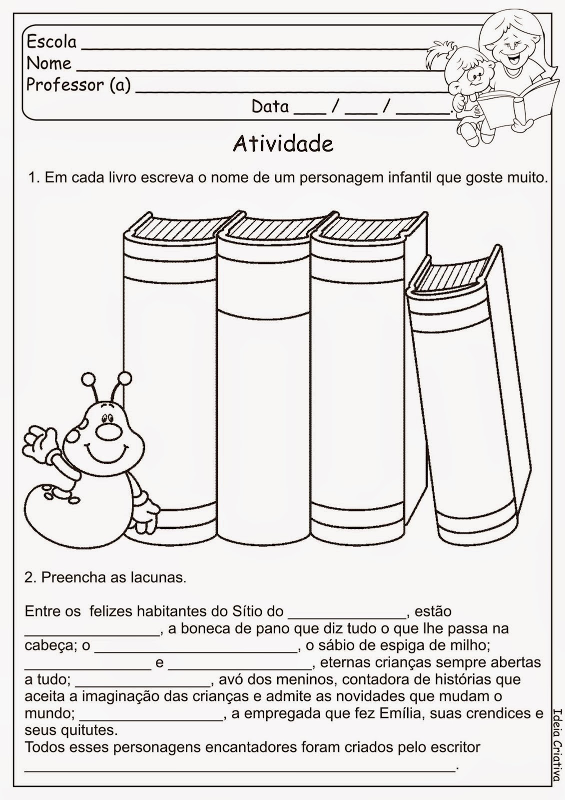Notícias Ponto Com : Dia Nacional do Livro Infantil - atividades - parte 1
