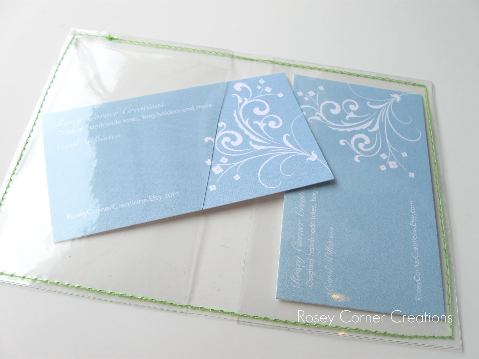 Rosey Corner Creations Clearly Cute Card Keeper Tutorial clear vinyl