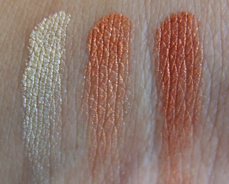 Nyx Eyeshadow Trio Shimmer/Peach/Copper Swatches Review Peachesandblush