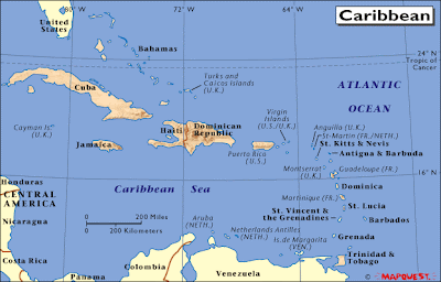 Map of Caribbean