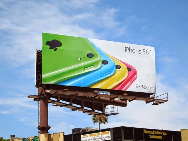 Apple iPhone 5c T-Mobile billboard Hollywood Boulevard Apple iPhone 5c T-Mobile billboard