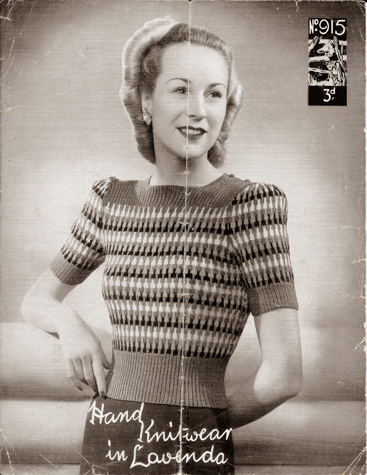 The Vintage Pattern Files: 1940s Knitting - Rainbow Jumper