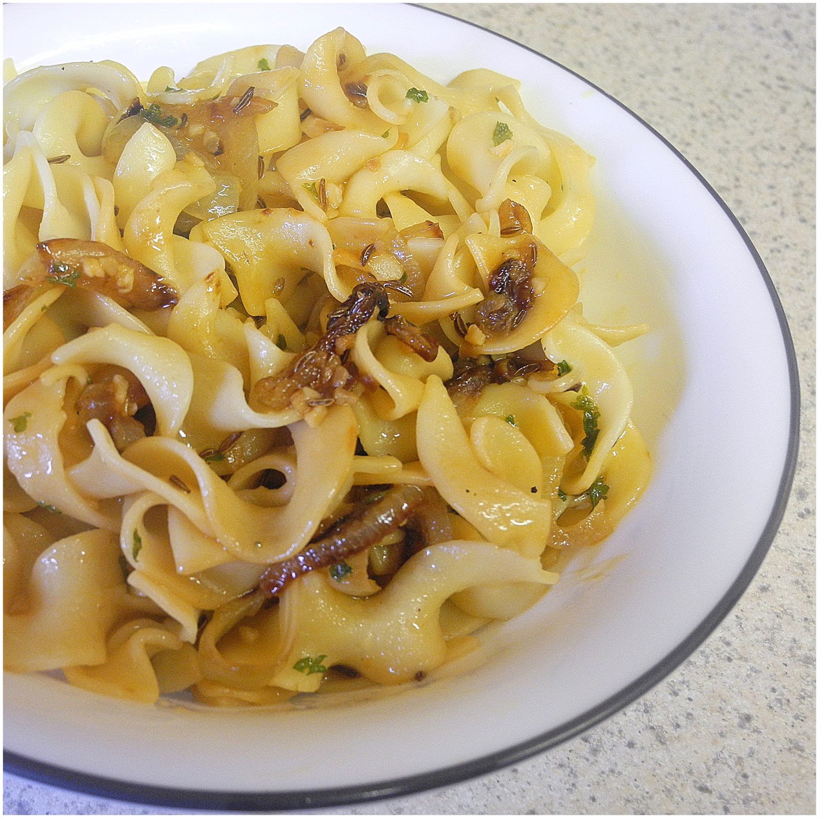 Egg Noodles with Onions, Caraway, and Parsley