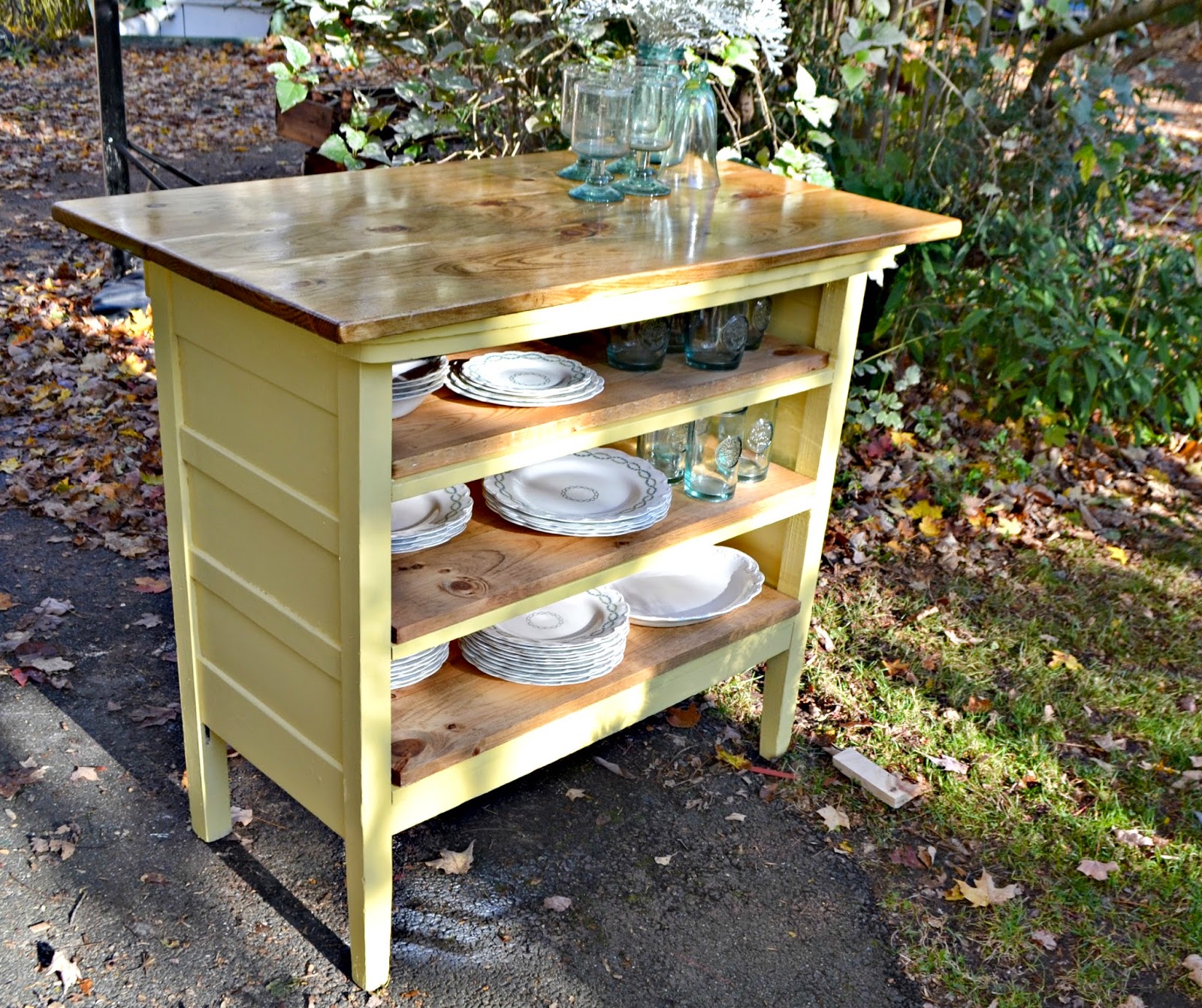Heir and Space A Cheerful Yellow Kitchen Island