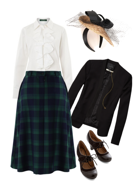 Meet Me In St. Louis STyle garland, classic, movie, film, Meet me in St. Louis, plaid, straw hat, tuxedo jacket,