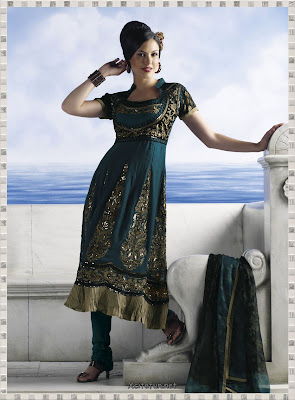 Anarkali Umbrella Frock Dress With Churidar Pajama
