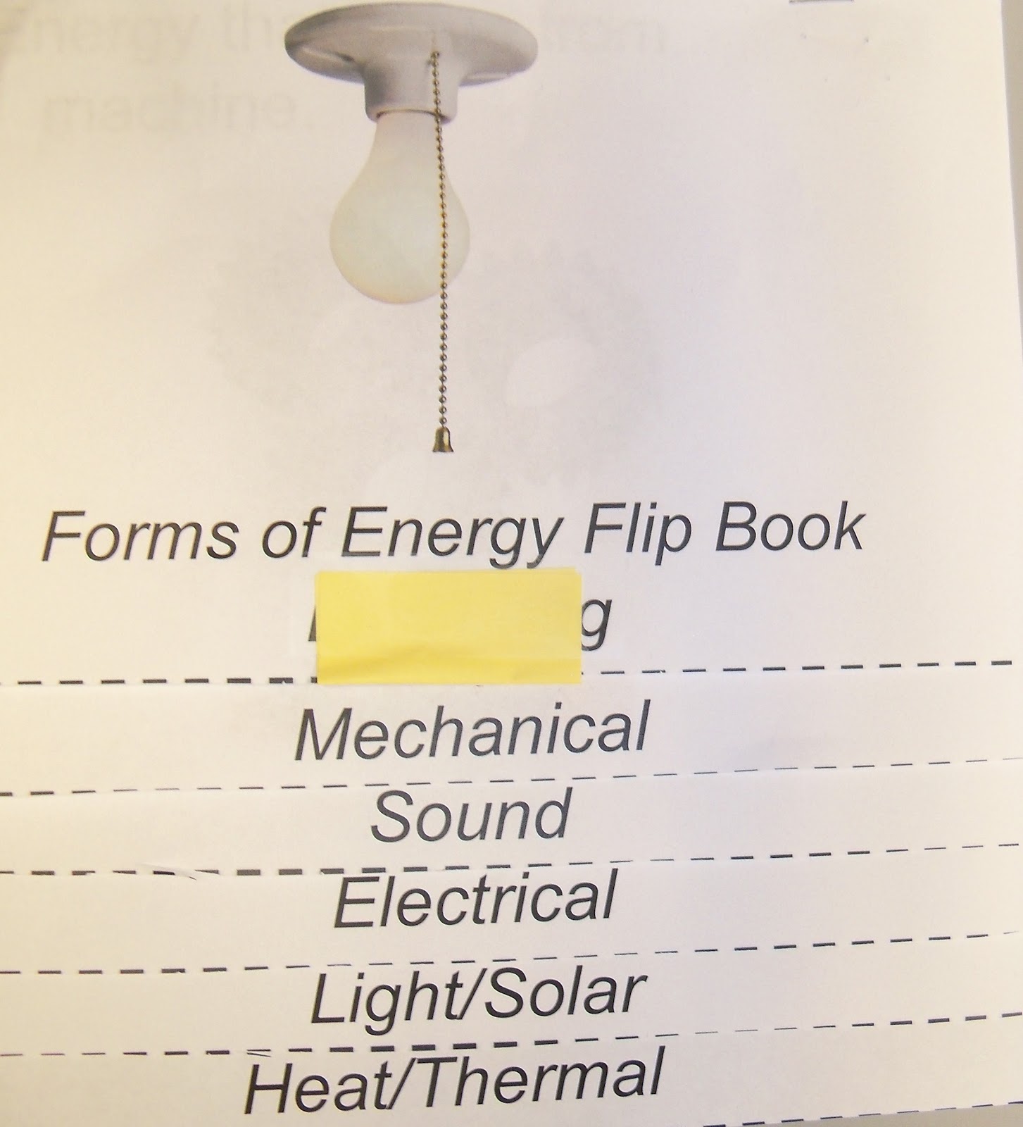 The 4th Grade Mayniacs Forms Of Energy Flip Book