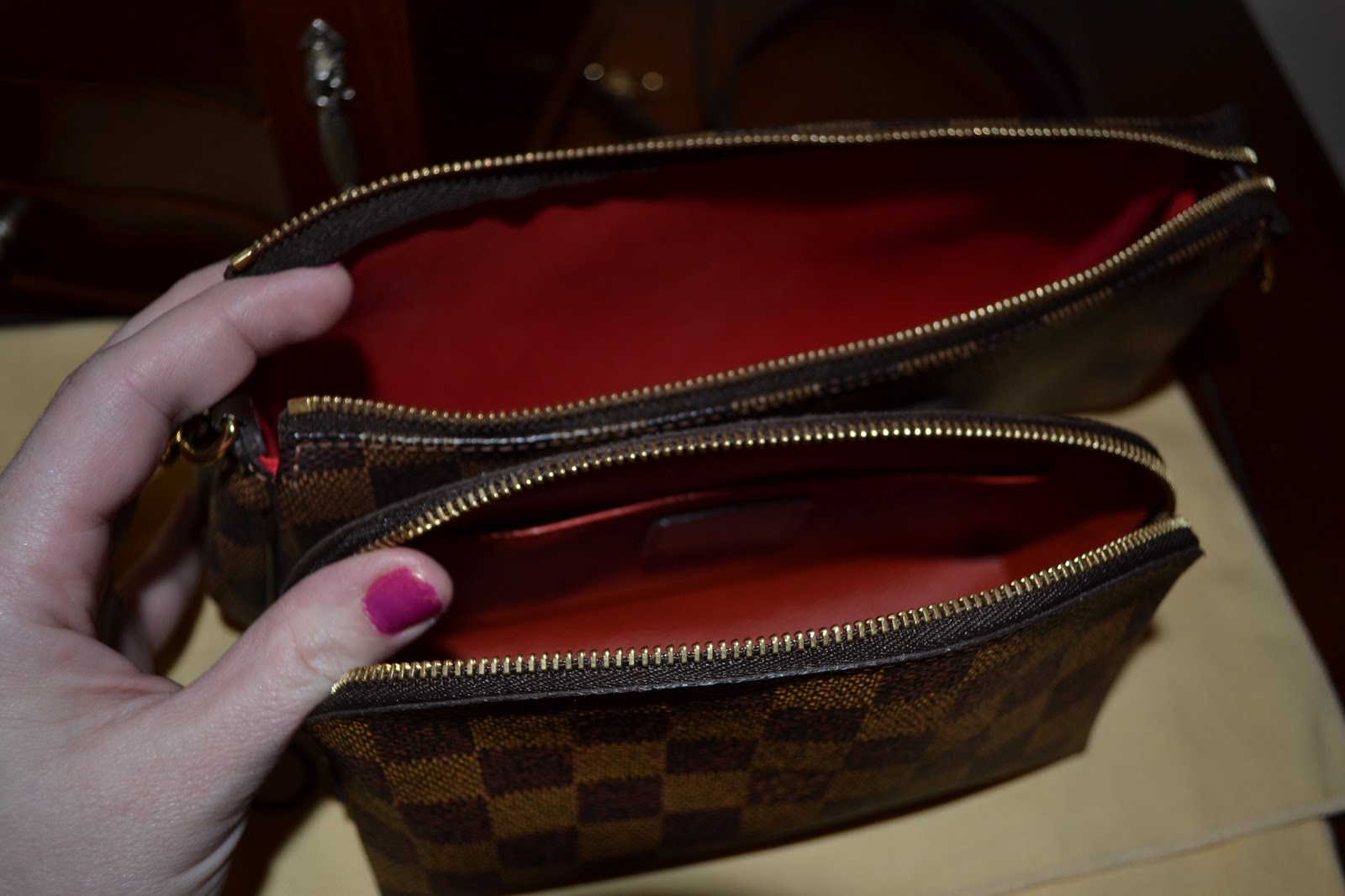 Mom's Got a Brand New Bag: You Tube Video: Comparison between Louis Vuitton  Accessories: Pochette, Eva, & Cosmetic Bag - What fits inside