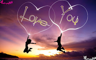 Love Wallpaper Boy And Girl Jumping With Love   Hearts HD