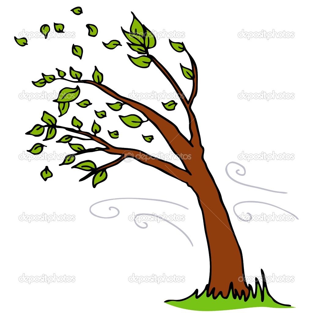 Clip Art Vector of Wind tree Abstract vector summer