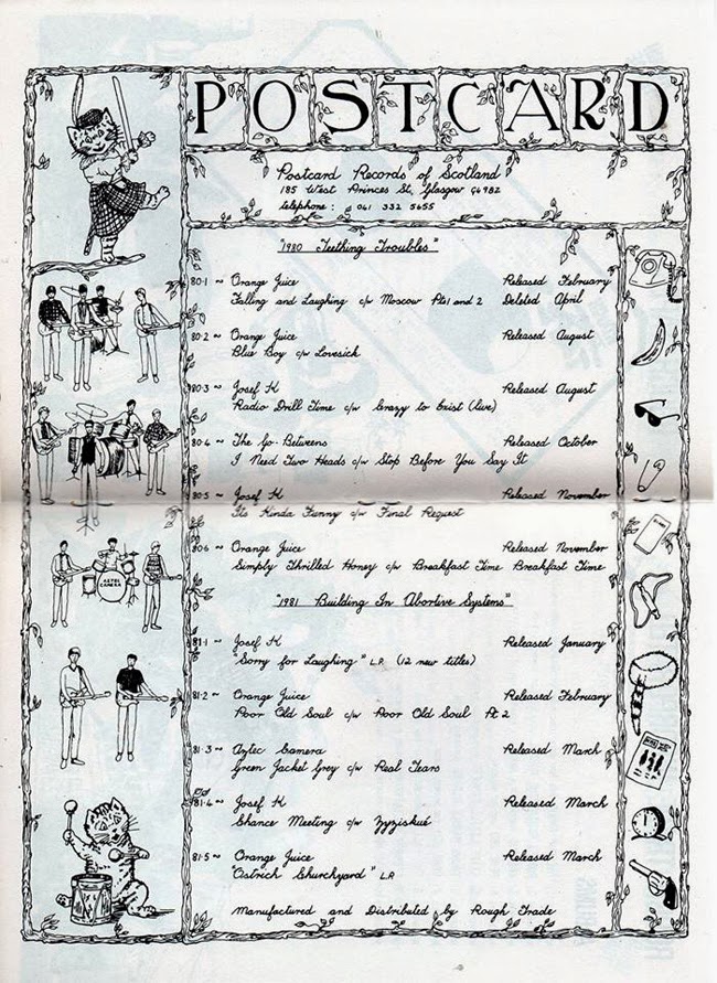 sound of young scotland Postcard Records in a 1981 Rough Trade Catalogue.