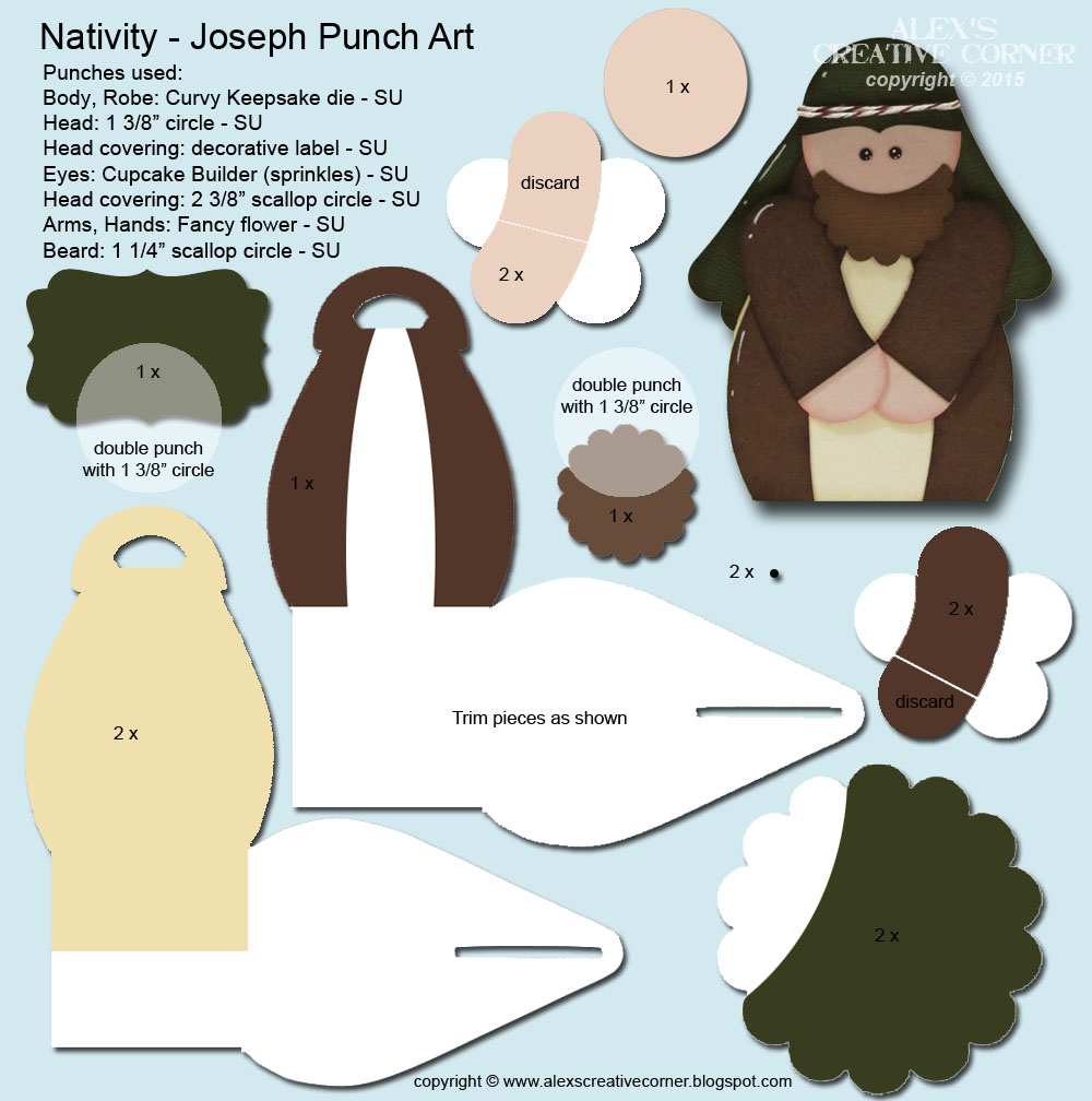 Alex's Creative Corner Nativity Punch art Manger