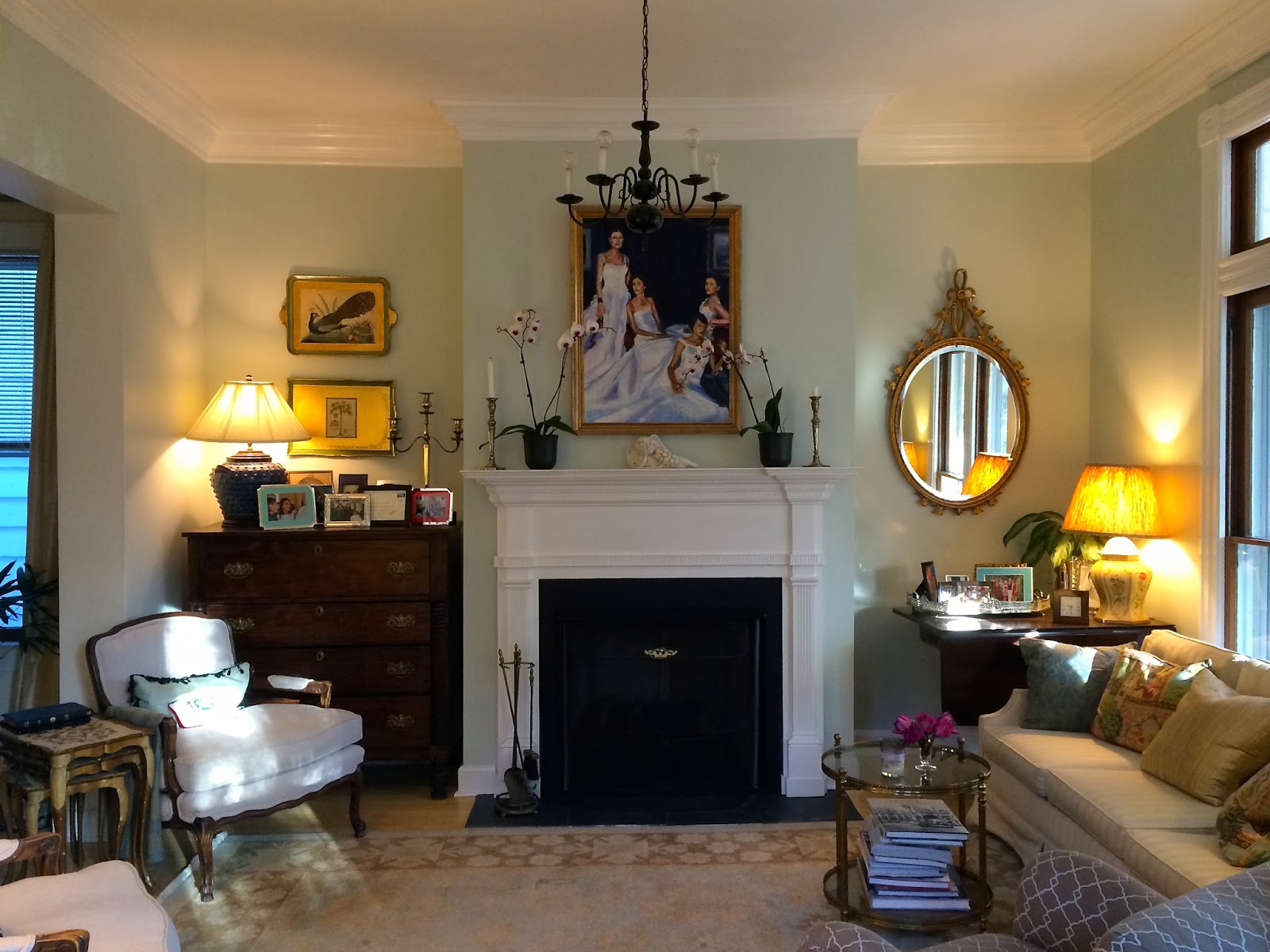 Mel & Liza Living Room DIY Crown Molding Before & After