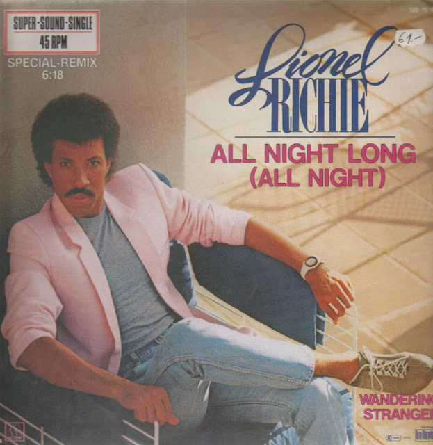 Copertina di All Night Long (All Night) singolo di Lionel Richie pubblicato nel 1983 Lionel Richie - All Night Long (All Night) - copertina traduzione testo video download