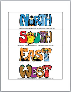 Classroom Freebies: Cardinal Directions Signs Freebie