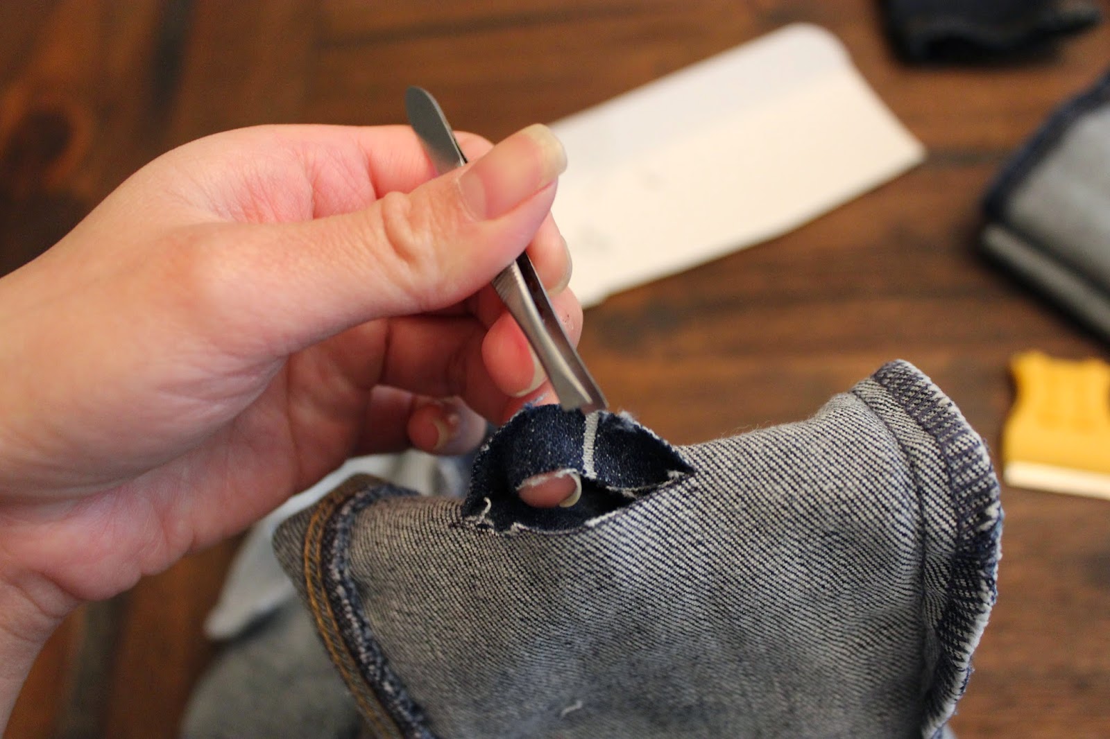 Domesticated Diva DIY Distressed Baby Jeans