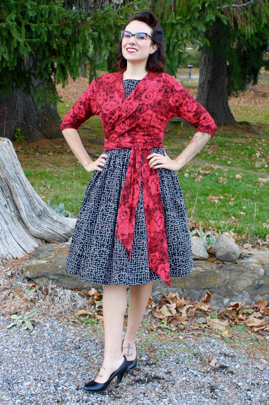 Gertie's New Blog for Better Sewing Styling the Knit Wrap Top Over Dresses