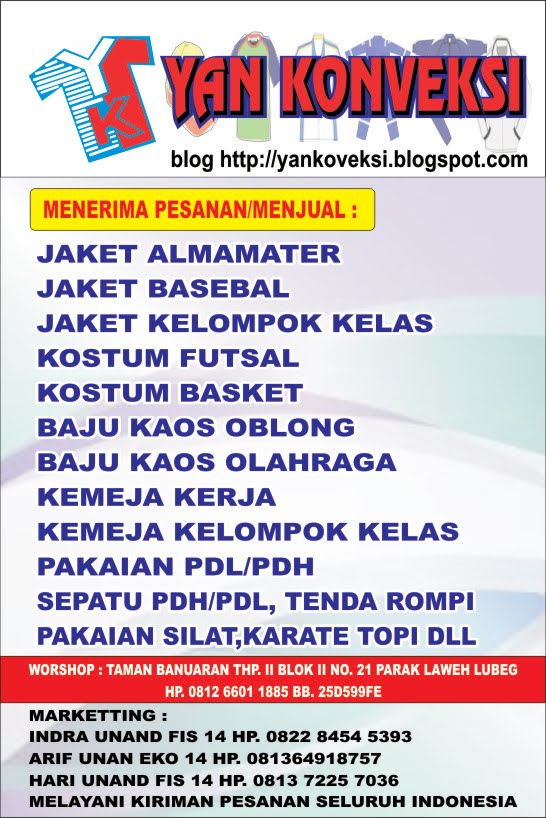 TOKO ONLINE YAN KONVEKSI  CP 0812 66 011 885,  081365400225