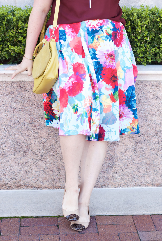 Floral skirt for fall
