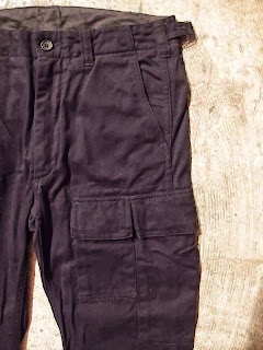 engineered garments matt pant in black coated heavy twill