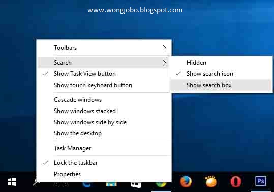 where is search box for windows 10