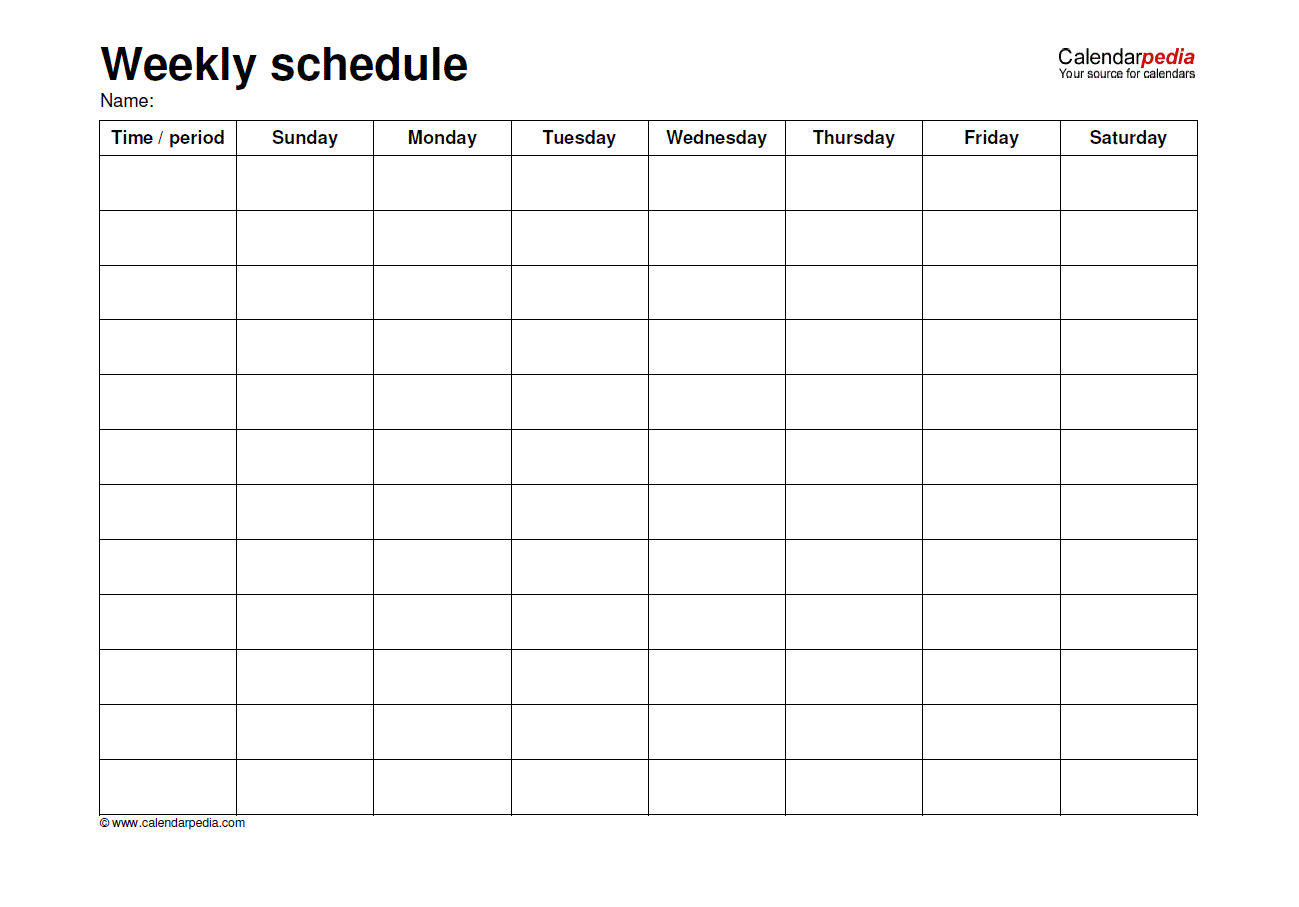 timetable school template