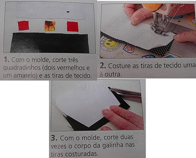 galinha de fuxico - com PAP (DIY)