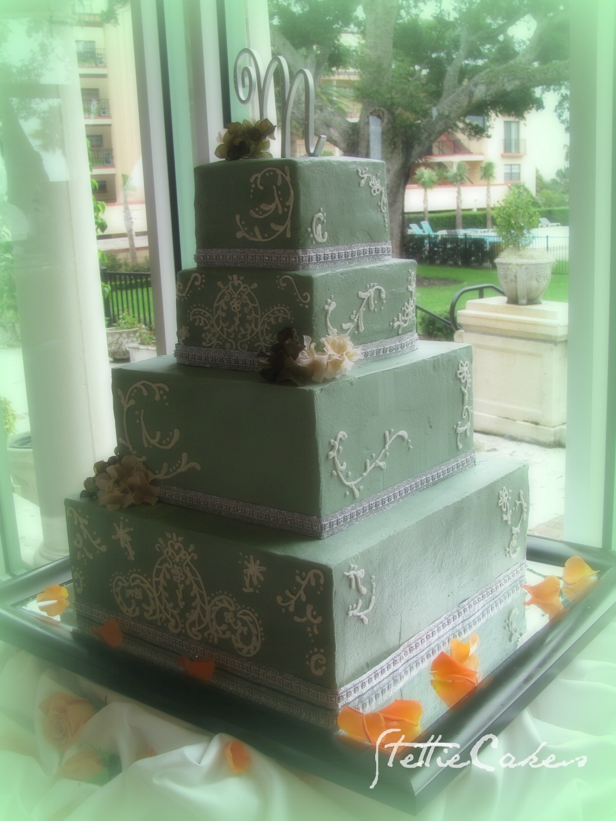 Stettie Cakes Sage Green Wedding Cake