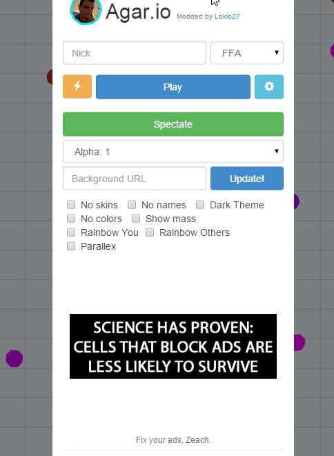 hack mod lokio s mod for agar io mmo tools game bots