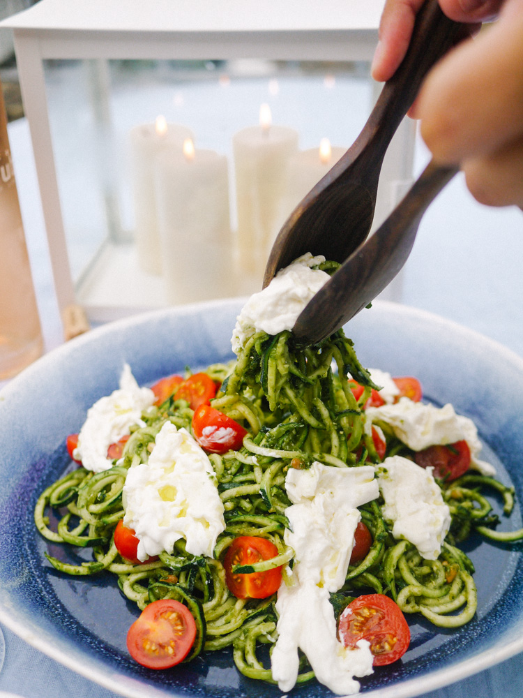 The Londoner » Pesto Coodles (Courgette Noodles) with Burrata and