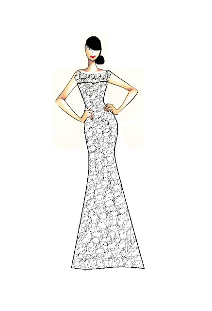 Lace Sheath Style Bateau Neckline Wedding Dress