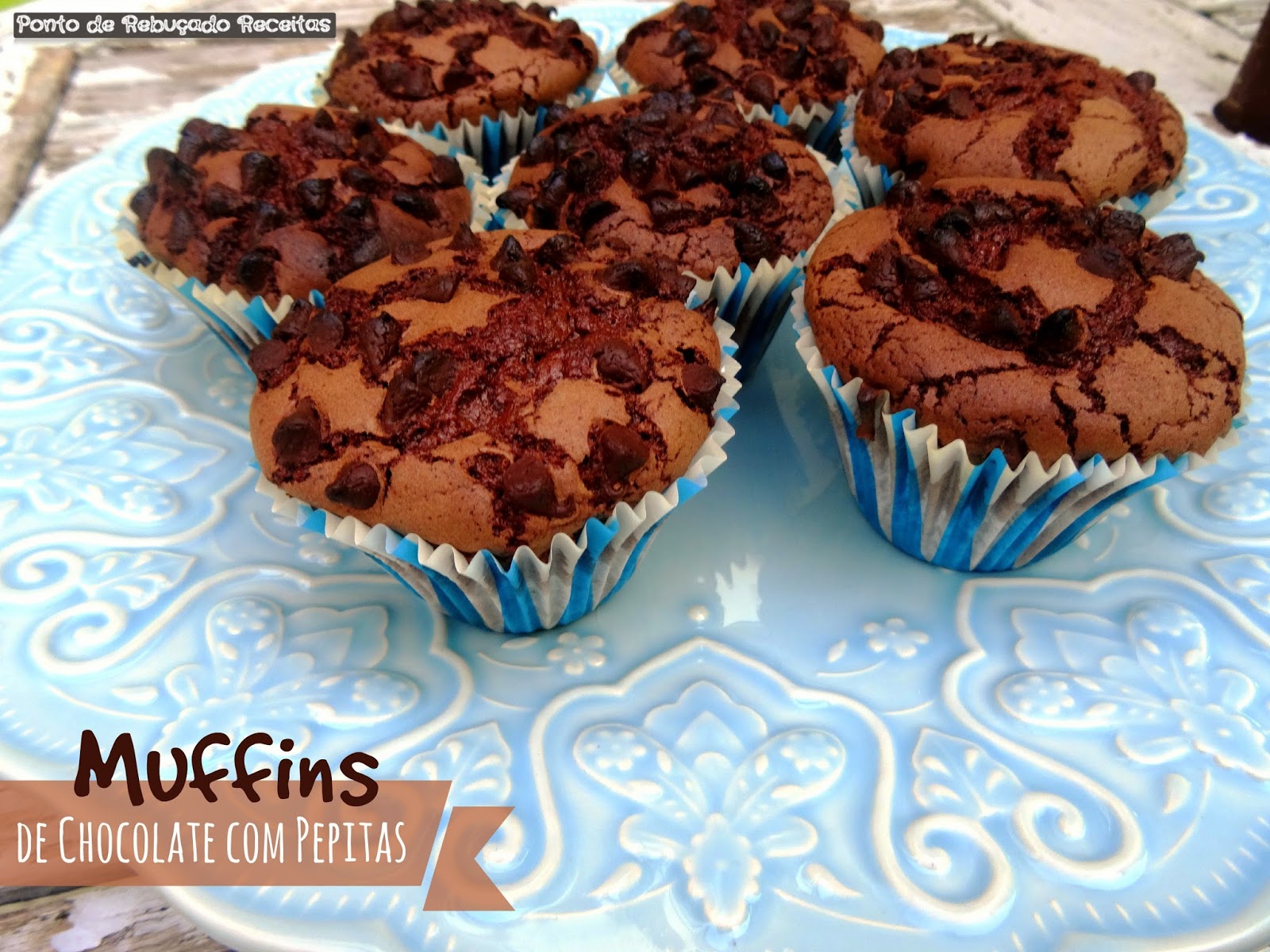 Ponto de Rebuçado Receitas Muffins de chocolate com pepitas