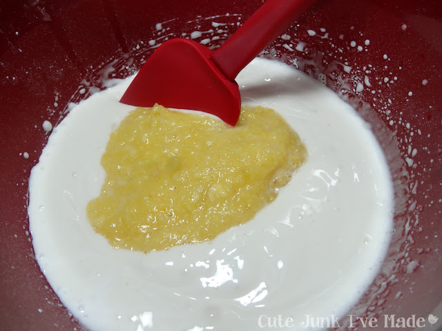 Pineapple Coconut Frozen Yogurt - adding pineapple