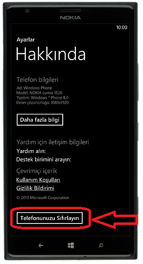 nokia lumia 630 format programsepetimiz
