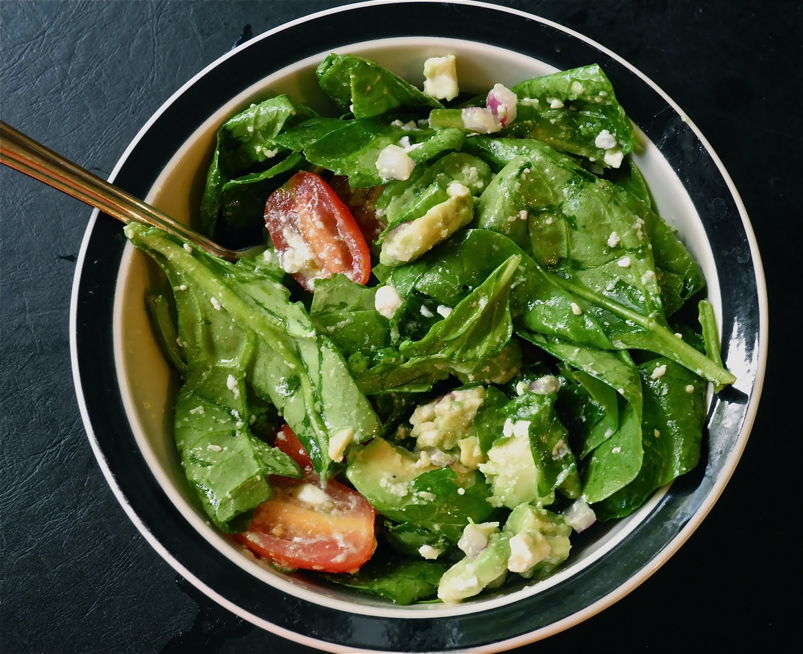 Spinach, Tomato & Avocado Salad | Sustenance & Sounds