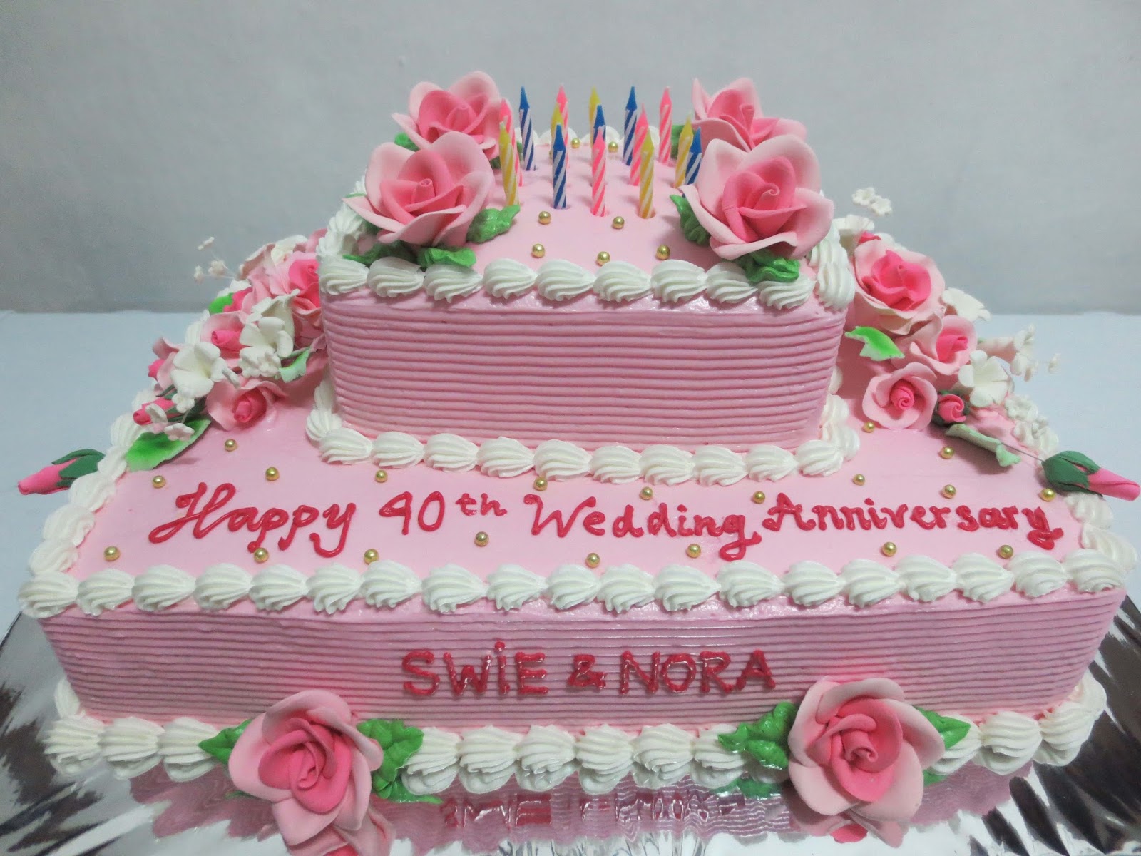 Orchid Cake Anniversary Cake, Kue Tart dgn hiasan Pengantin.