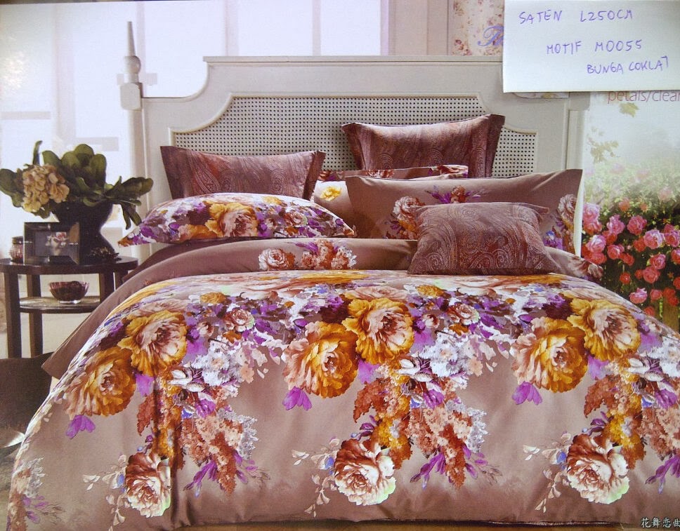 Sprei Jepang Motif Bunga Coklat Sprei Jepang Motif Bunga Coklat