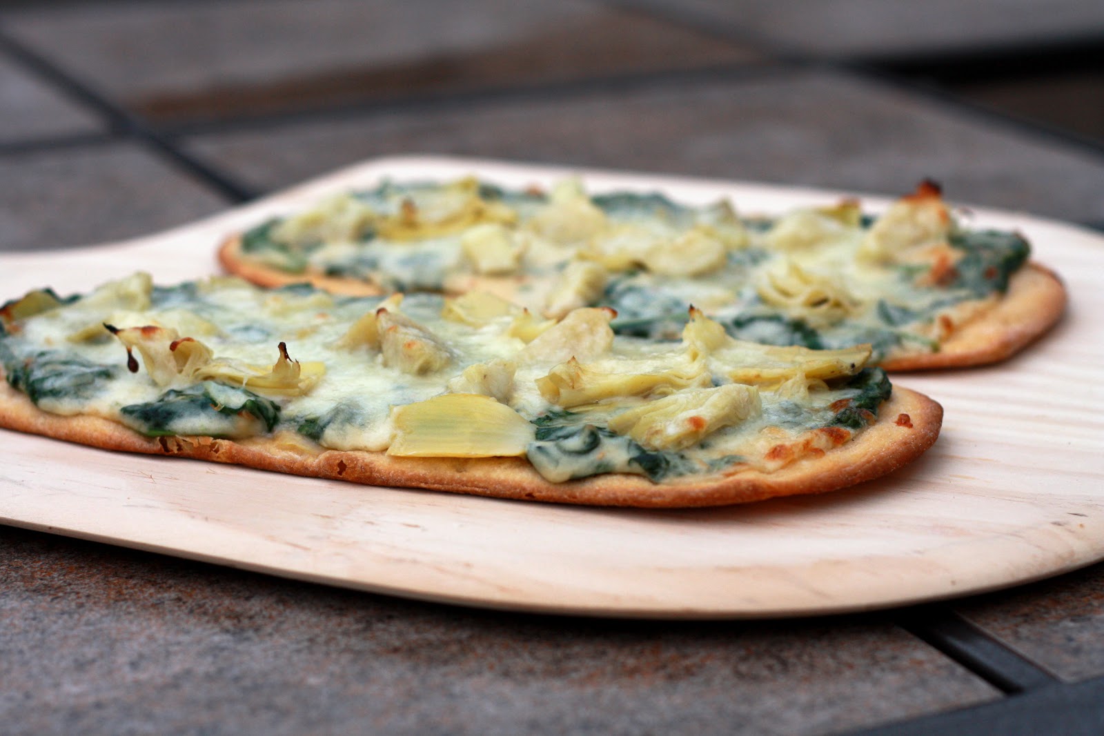 Spinach Artichoke Flatbread Pizzas