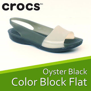 Crocs ColorBlock flat oyster black Crocs ColorBlock flat oysterblack