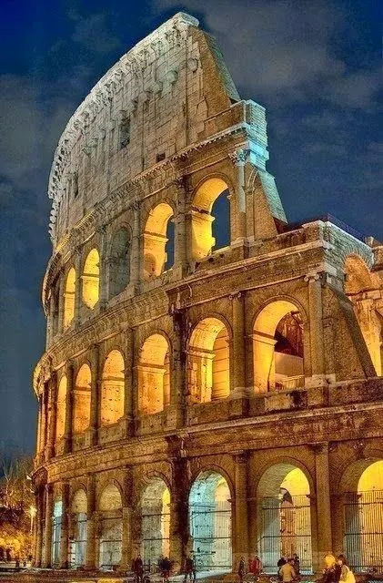 The Colosseum is situated just east of the Roman Forum. Construction began under the emperor Vespasian in 70 AD,