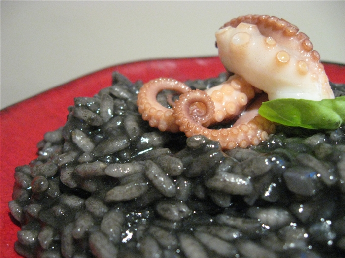 Morsels and Musings squid ink risotto