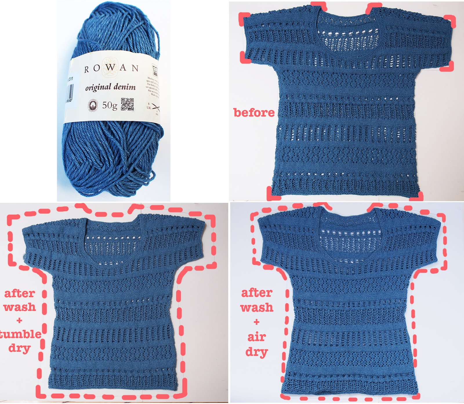 How To Adapt Shrinktastic Denim Yarn for a NonDenim Yarn Pattern