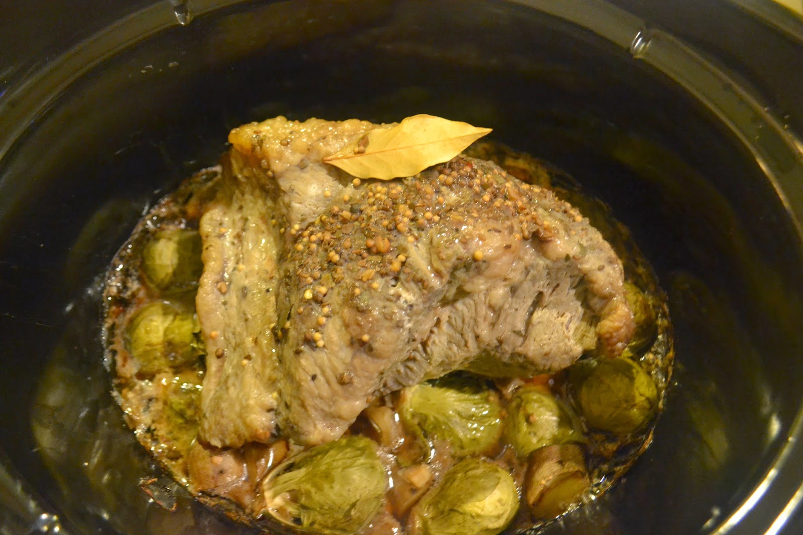 Thrifty Artsy Girl Crock Pot Corned Beef and Brussel Sprouts with Guiness
