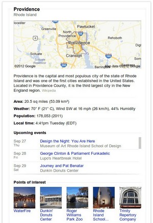 Google knowledge graph in search results
